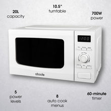 Load image into Gallery viewer, Abode AMD2002-M 20 Litres Microwave Oven - White
