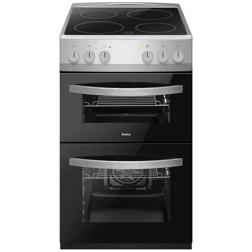 Amica AFC502SS 50cm Electric Cooker with Ceramic Hob - Stainless Steel