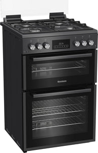 Blomberg GGRN655N 60cm Double Oven Gas Cooker with Gas Hob - Anthracite