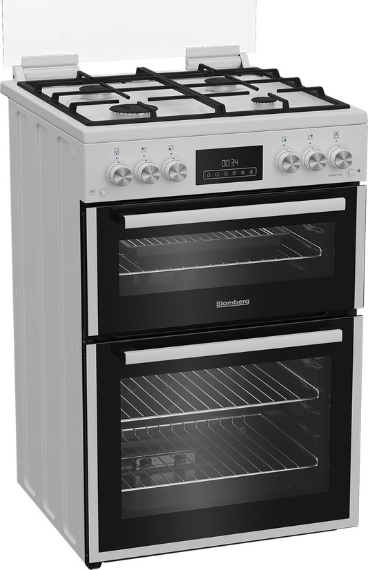 Blomberg GGRN655W 60cm Double Oven Gas Cooker with Gas Hob - White