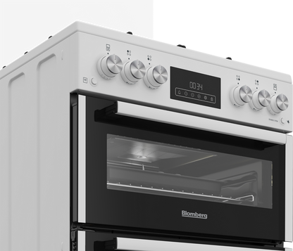 Blomberg GGRN655W 60cm Double Oven Gas Cooker with Gas Hob - White