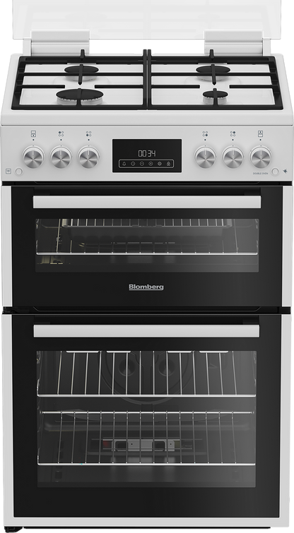 Blomberg GGRN655W 60cm Double Oven Gas Cooker with Gas Hob - White
