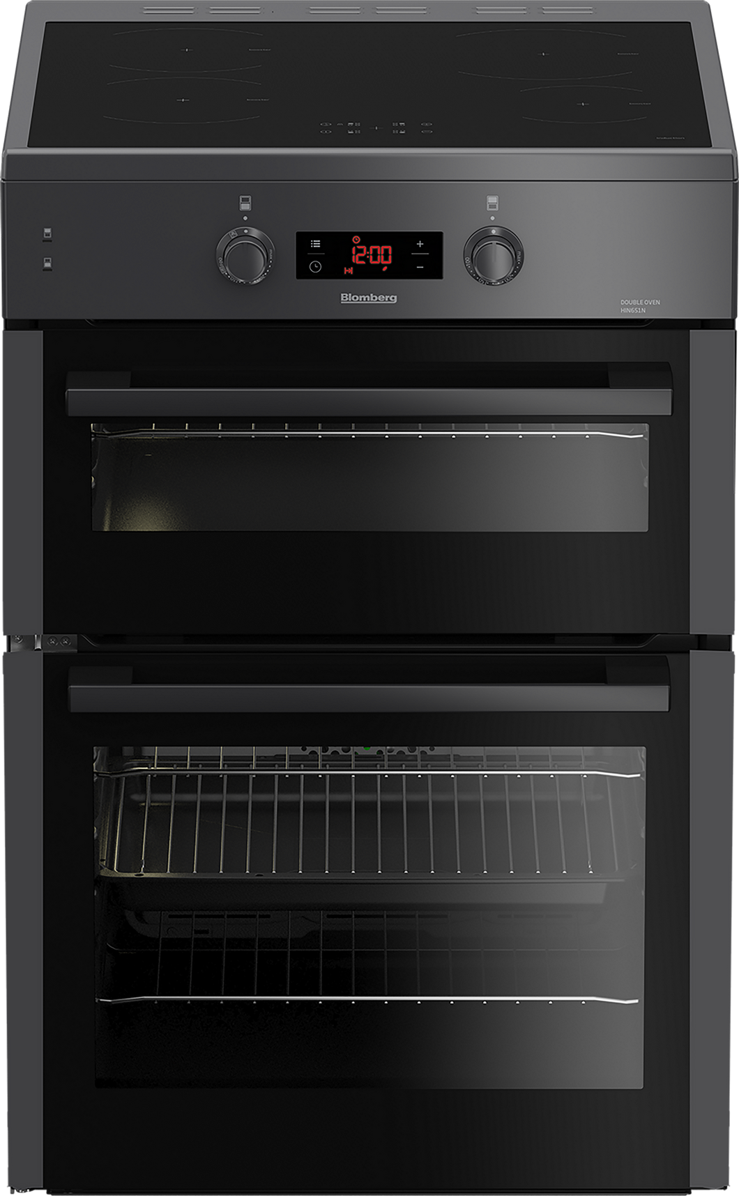 Blomberg HIN651N 60cm Double Oven Electric Cooker with Induction Hob - Anthracite