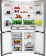 Load image into Gallery viewer, Blomberg KQD114VPX 90.8cm 60/40 Dual Cooling Frost Free American Fridge Freezer - Brushed Steel
