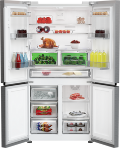 Blomberg KQD114VPX 90.8cm 60/40 Dual Cooling Frost Free American Fridge Freezer - Brushed Steel