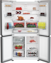 Load image into Gallery viewer, Blomberg KQD114VPX 90.8cm 60/40 Dual Cooling Frost Free American Fridge Freezer - Brushed Steel
