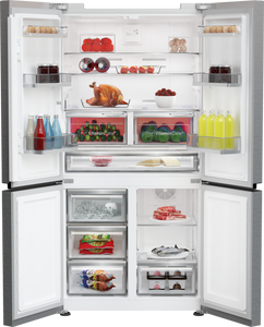 Blomberg KQD114VPX 90.8cm 60/40 Dual Cooling Frost Free American Fridge Freezer - Brushed Steel