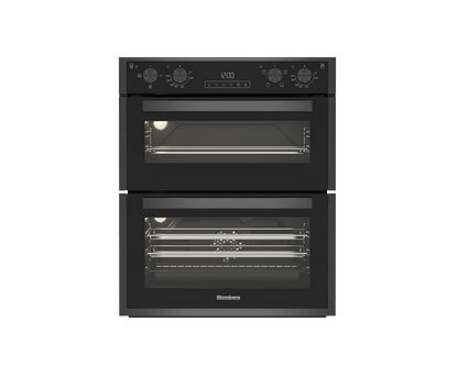 Blomberg ROTN9202DX 59.4cm Built-Under Electric Double Oven - Dark Steel
