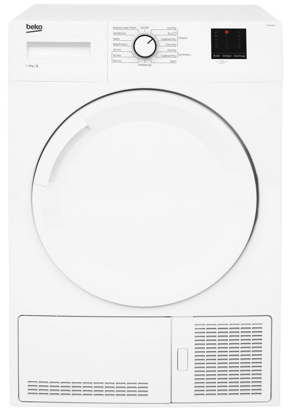 Beko DTBC10001W 10kg Condenser Tumble Dryer with Sensor Programmes - White