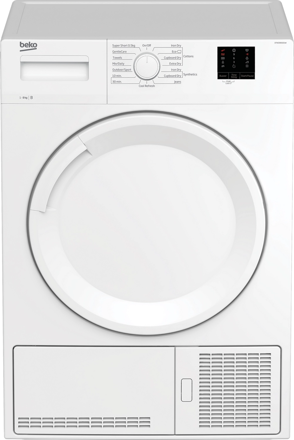 Beko DTKCE80021W 8kg Condenser Tumble Dryer with Sensor Programmes - White