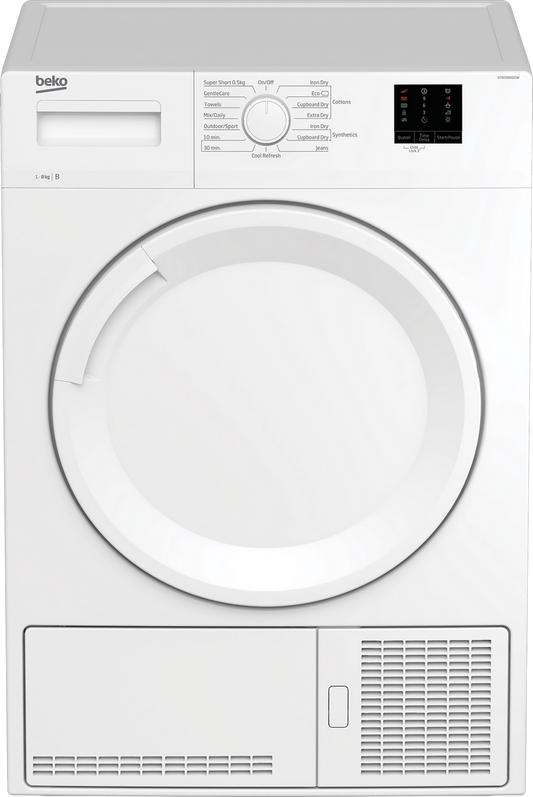 Beko DTKCE80021W 8kg Condenser Tumble Dryer with Sensor Programmes - White