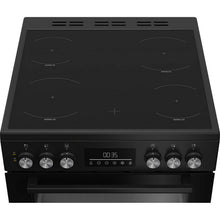 Load image into Gallery viewer, Beko EDC6731K 60cm Double Oven Electric Cooker with Vitroceramic Hob - Black
