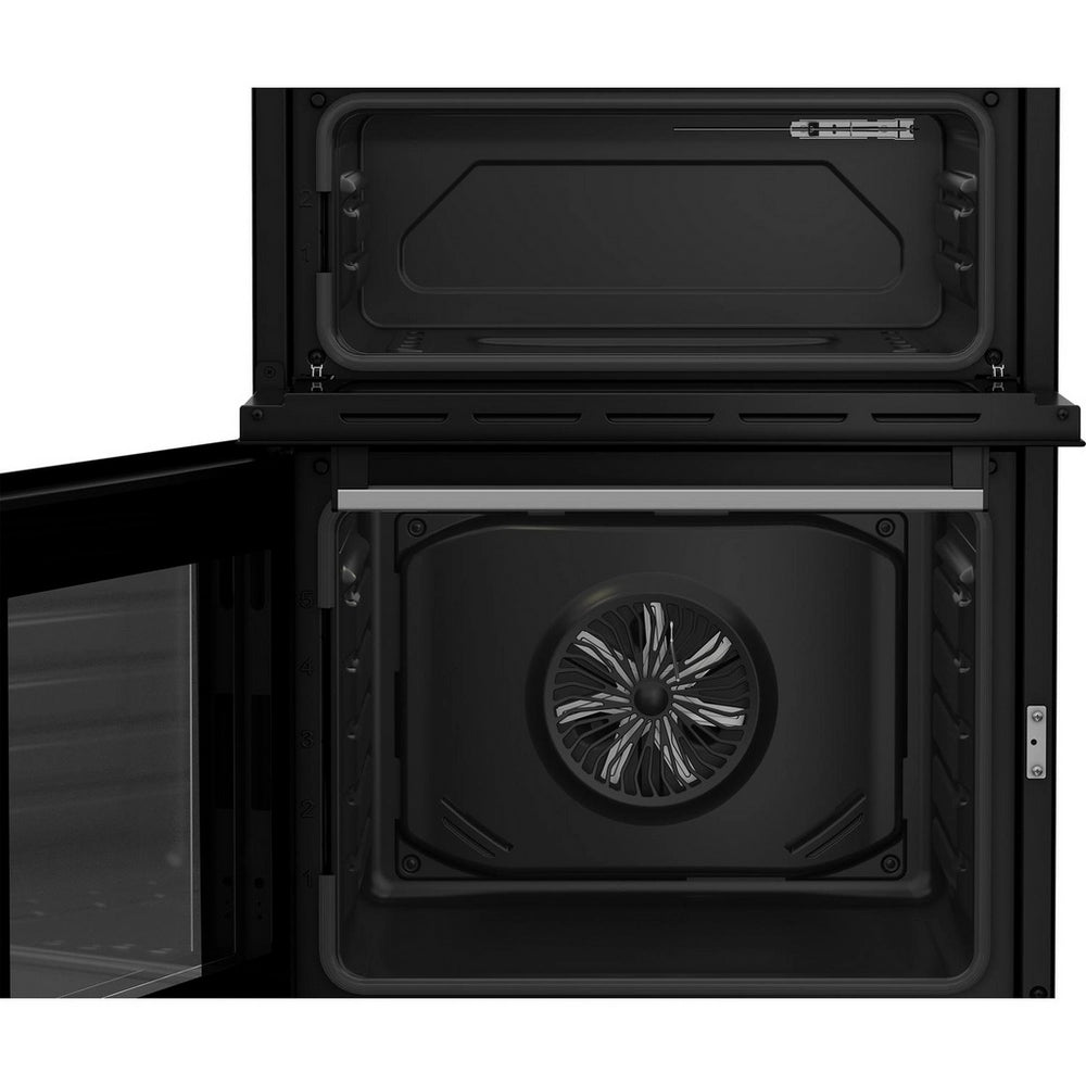 Beko EDC6731S 60cm Double Oven Electric Cooker with Vitroceramic Hob - Silver