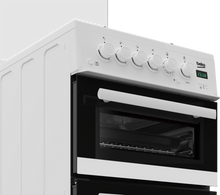 Load image into Gallery viewer, Beko EDG507W 50cm Twin Cavity Gas Cooker with Gas Hob - White
