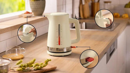 Bosch TWK4M227GB 1.7 Litres Kettle - Cream