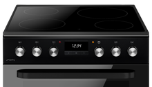 Load image into Gallery viewer, CDA CFC631BL 60cm Double Oven Electric Cooker with Ceramic Hob - Black
