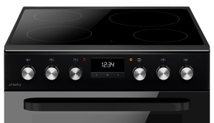 CDA CFC631BL 60cm Double Oven Electric Cooker with Ceramic Hob - Black