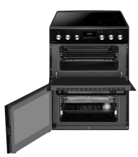 Load image into Gallery viewer, CDA CFC631BL 60cm Double Oven Electric Cooker with Ceramic Hob - Black
