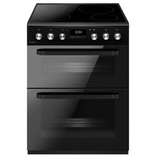 Load image into Gallery viewer, CDA CFC631BL 60cm Double Oven Electric Cooker with Ceramic Hob - Black
