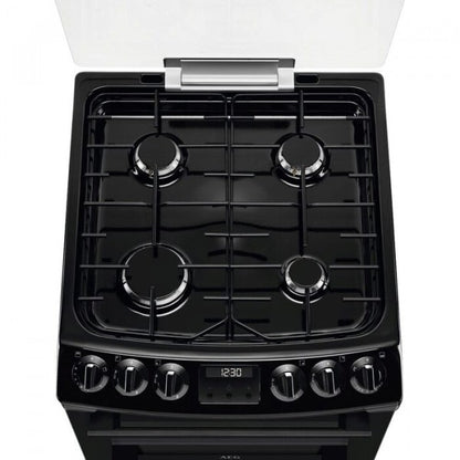 AEG CGX1130ACB 55cm Double Oven Gas Cooker with Lid - Black
