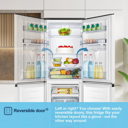 Fridgemaster MC55240DE 50/50 Non-Plumbed Freestanding Fridge Freezer – White
