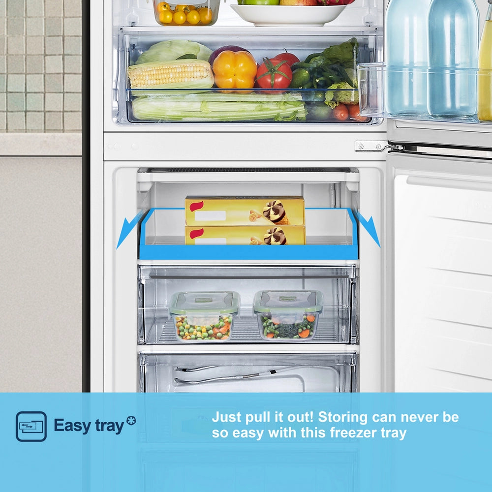 Fridgemaster MC55240DE 50/50 Non-Plumbed Freestanding Fridge Freezer – White