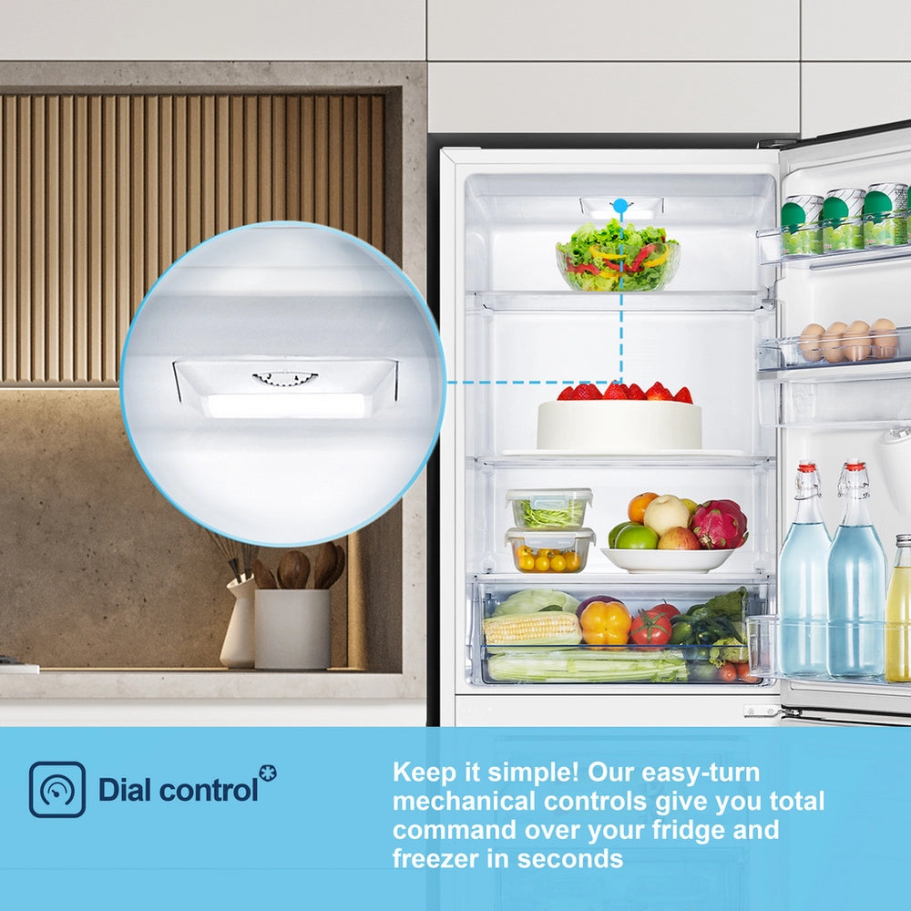Fridgemaster MC55240DE 50/50 Non-Plumbed Freestanding Fridge Freezer – White