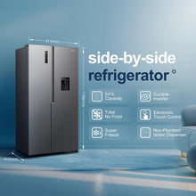 Load image into Gallery viewer, Fridgemaster MS91558DES 91.1cm 60/40 Total No Frost American Fridge Freezer - Silver
