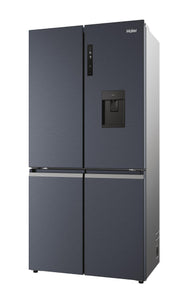 Haier HCR5919EHMB 90cm Freestanding American Fridge Freezer - Brushed Black