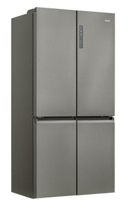 Haier HCR59F19ENMM 90.8cm Freestanding American Fridge Freezer - Platinum Inox