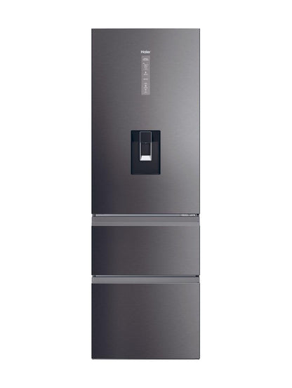 Haier HTW5618EWMP 59.5cm 60/40 Frost Free Fridge Freezer - Dark Inox