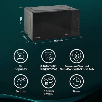 Hisense H23MOBS5H4UK 23 Litres Solo Microwave - Black