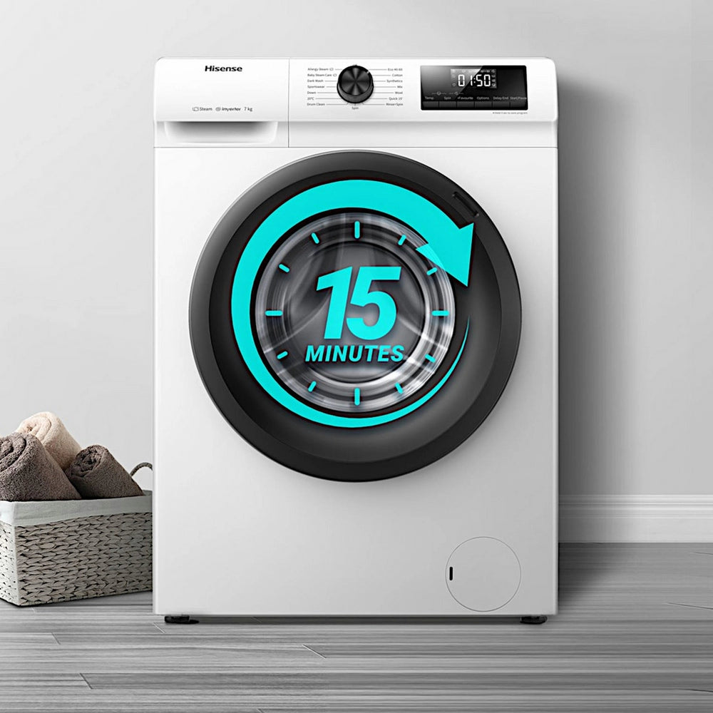 Hisense WF1Q7021BW 7kg 1200 Spin, Steam Washing Machine - White