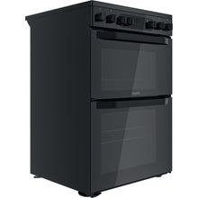 Load image into Gallery viewer, Hotpoint HDEU67V9C2BUK 60cm Double Oven Electric Cooker with Ceramic Hob - Black
