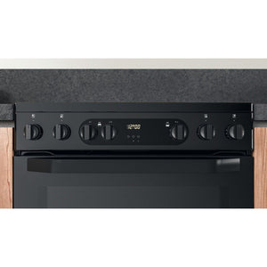 Hotpoint HDEU67V9C2BUK 60cm Double Oven Electric Cooker with Ceramic Hob - Black