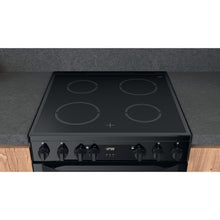 Load image into Gallery viewer, Hotpoint HDEU67V9C2BUK 60cm Double Oven Electric Cooker with Ceramic Hob - Black
