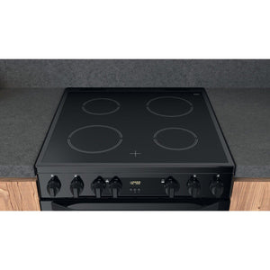 Hotpoint HDEU67V9C2BUK 60cm Double Oven Electric Cooker with Ceramic Hob - Black