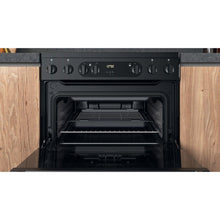 Load image into Gallery viewer, Hotpoint HDEU67V9C2BUK 60cm Double Oven Electric Cooker with Ceramic Hob - Black
