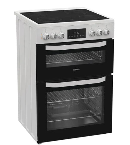 Hotpoint HTE6VDCW - White 60cm Electric Cooker - Ceramic Hob - A Energy