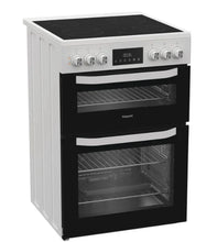 Load image into Gallery viewer, Hotpoint HTE6VDCW - White 60cm Electric Cooker - Ceramic Hob - A Energy
