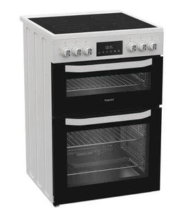 Hotpoint HTE6VDCW - White 60cm Electric Cooker - Ceramic Hob - A Energy
