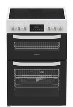 Load image into Gallery viewer, Hotpoint HTE6VDCW - White 60cm Electric Cooker - Ceramic Hob - A Energy
