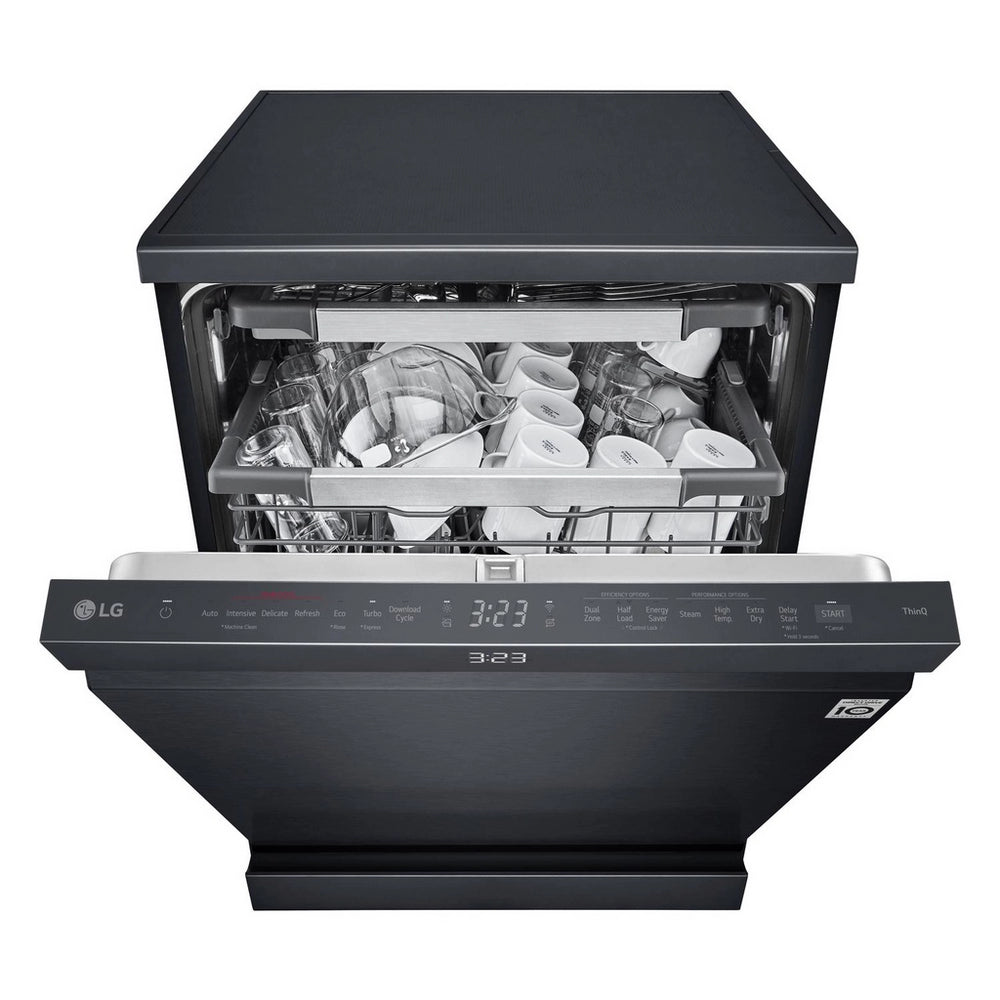 LG TrueSteam™ QuadWash™ DF587HMS WiFi Connected Full Size Dishwasher - Matte Black - 14 Place Settings