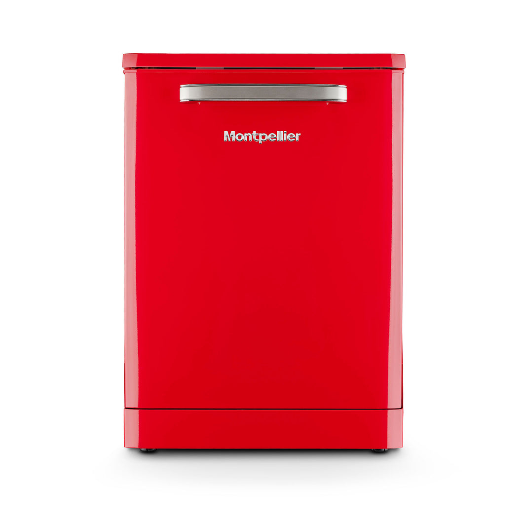 Montpellier MAB1353R Red Retro Look 15 Place Dishwasher