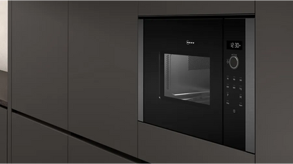 Neff HLAWD23N0B Built In Microwave - Black / Stainless Steel Trim