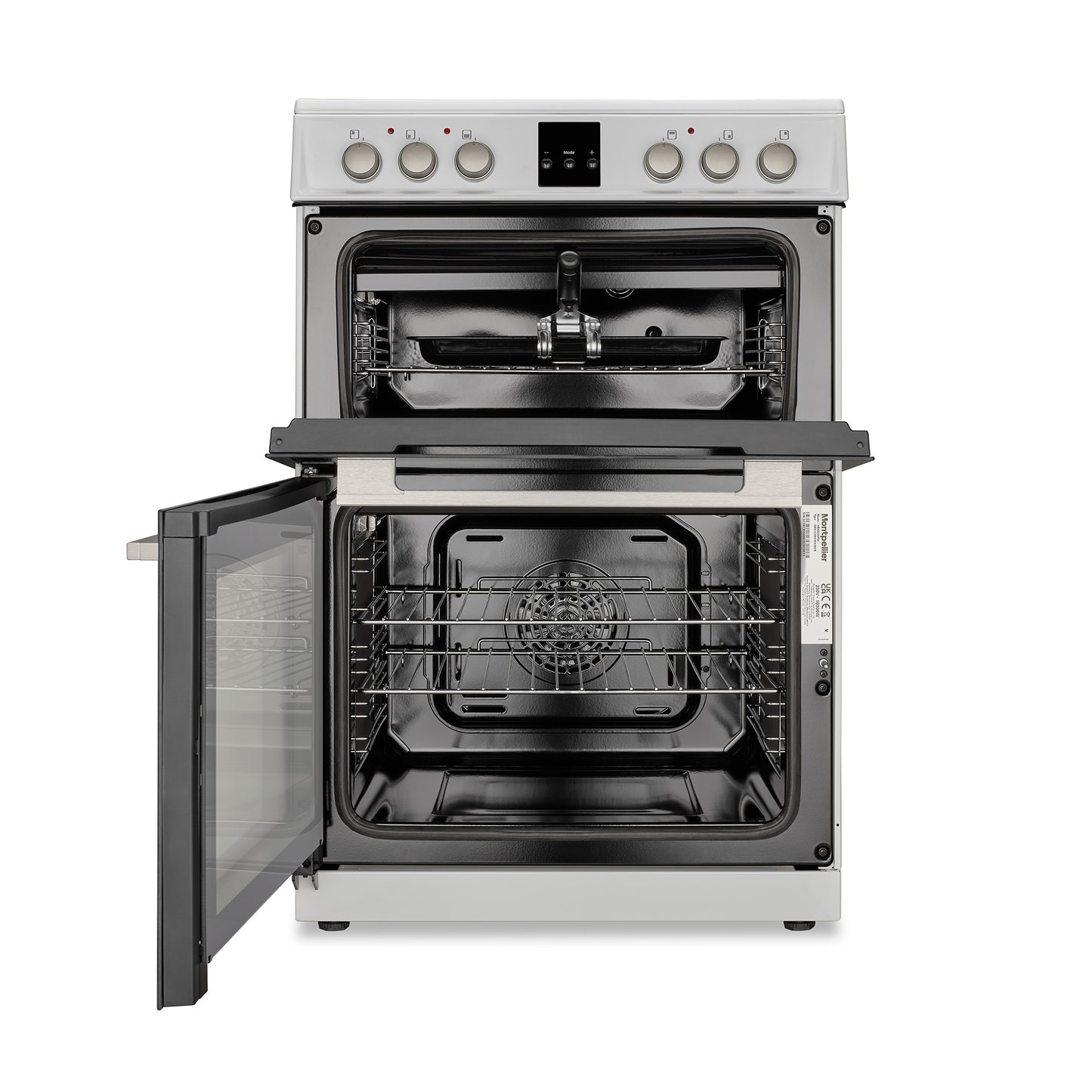 Montpellier MDOC60FW White 60cm Double Oven Cooker