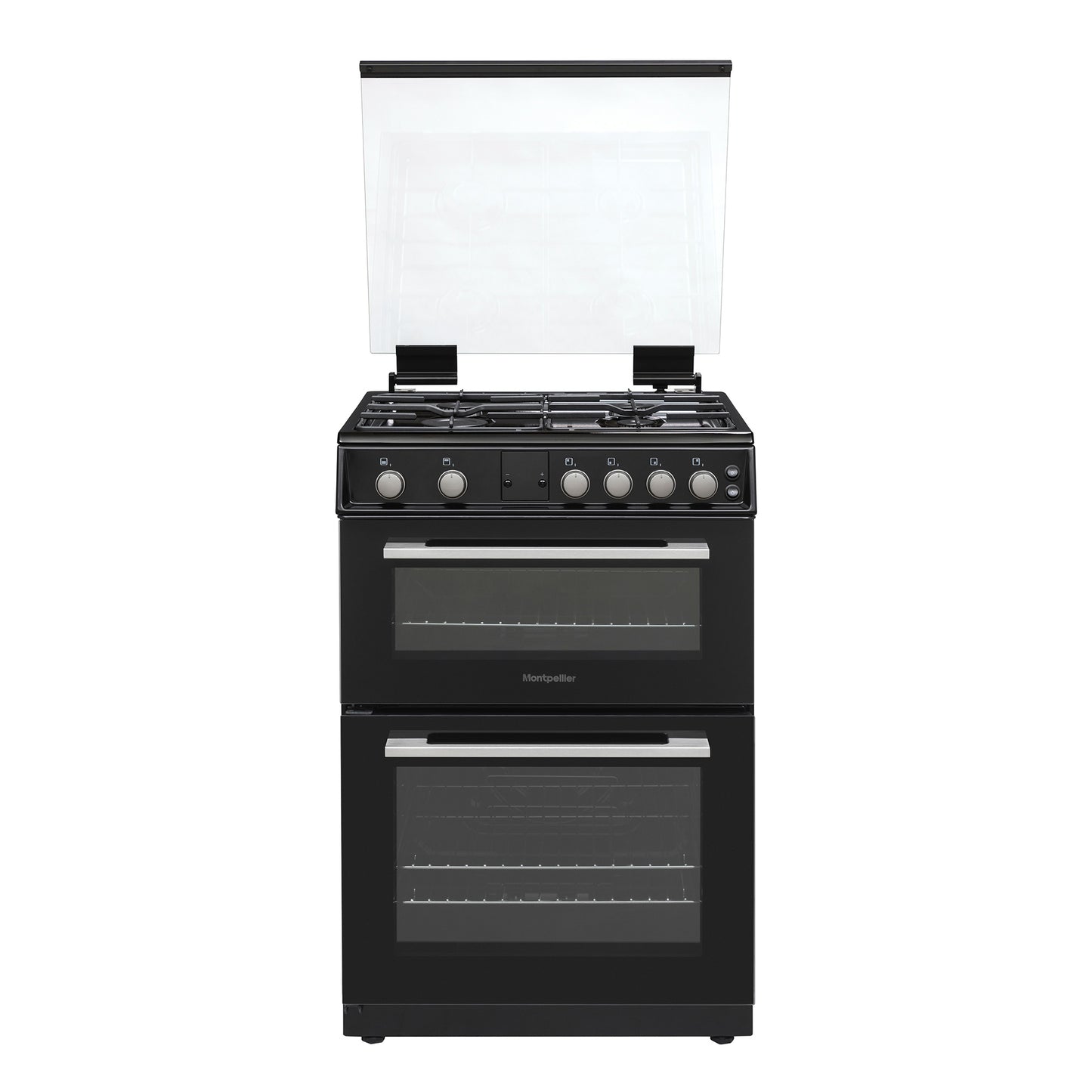 Montpellier MDOG60LK Black Gas Double Oven Lidded 60cm Cooker