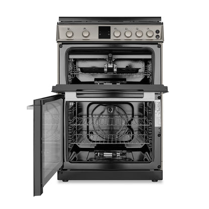 Montpellier MDOG60LS Silver Gas Double Oven Lidded 60cm Cooker