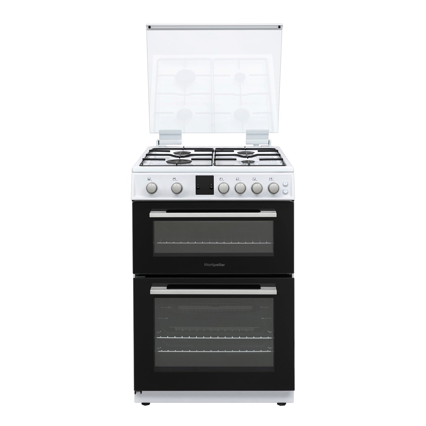 Montpellier MDOG60LW White Gas Double Oven Lidded 60cm Cooker