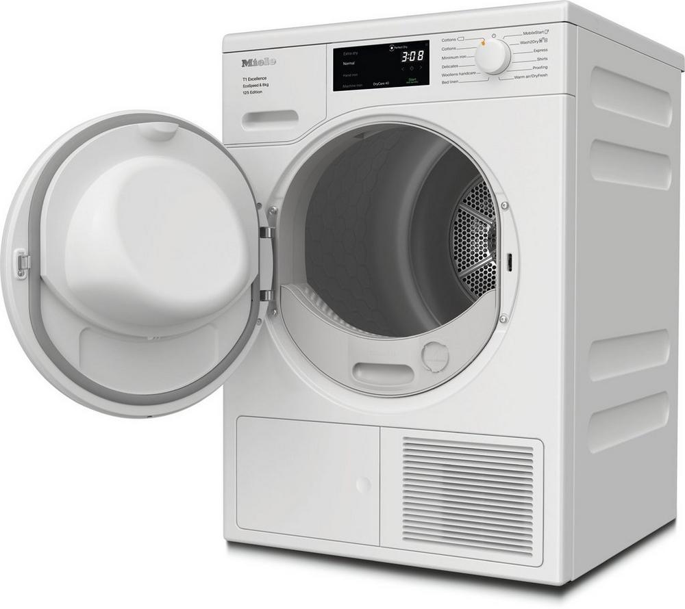 Miele TEC665WP 8kg Heat Pump Tumble Dryer - Lotus White